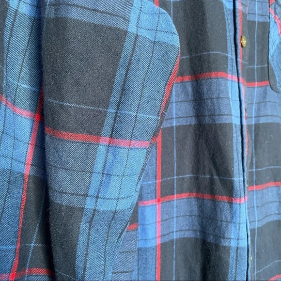 D/C Jean  Blue Red Plaid Long Sleeve Shirt Sz 1X - Picture 5 of 13